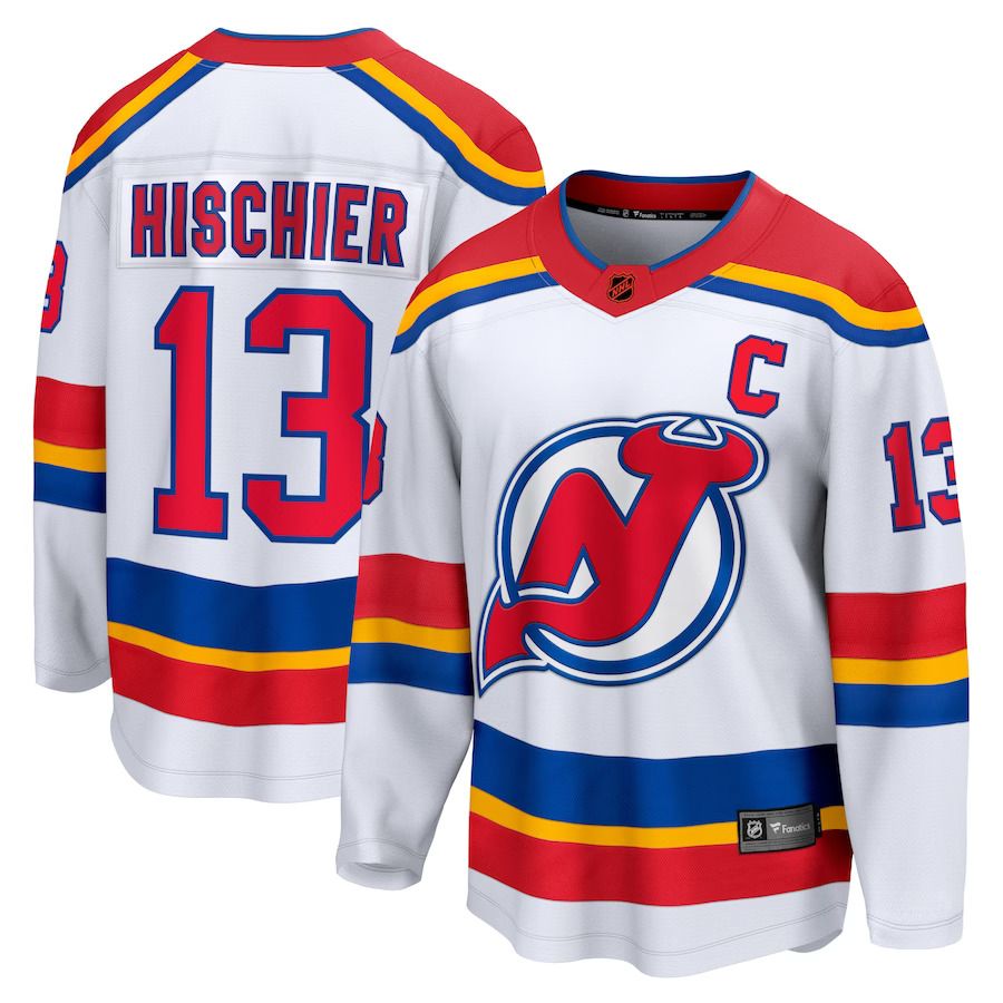 Men New Jersey Devils #13 Nico Hischier Fanatics Branded White Special Edition Breakaway Player NHL Jersey